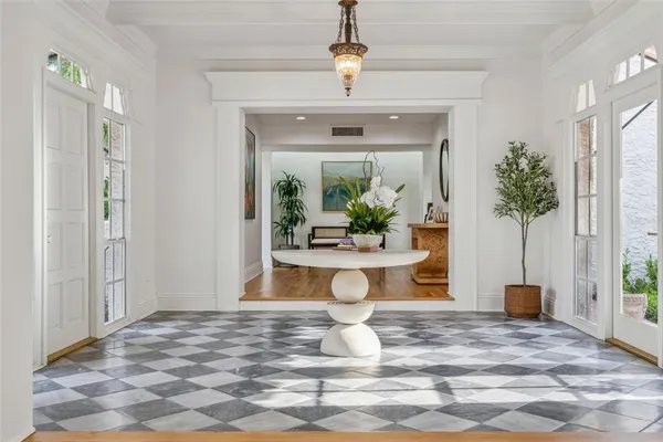 a view of living room and kitchen