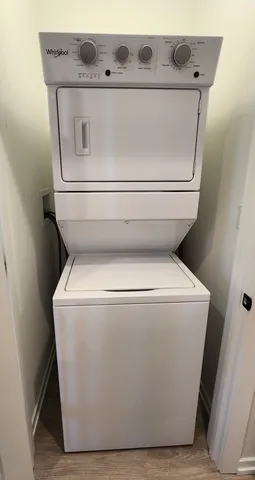 a utility room with washer and dryer