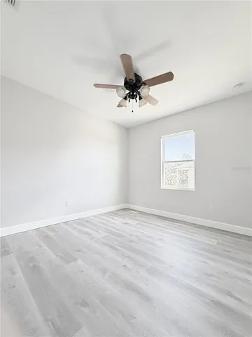 a view of a room with a window