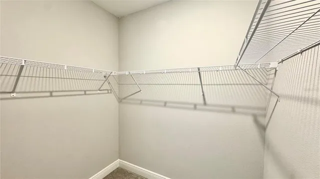 a view of small space with racks on the wall