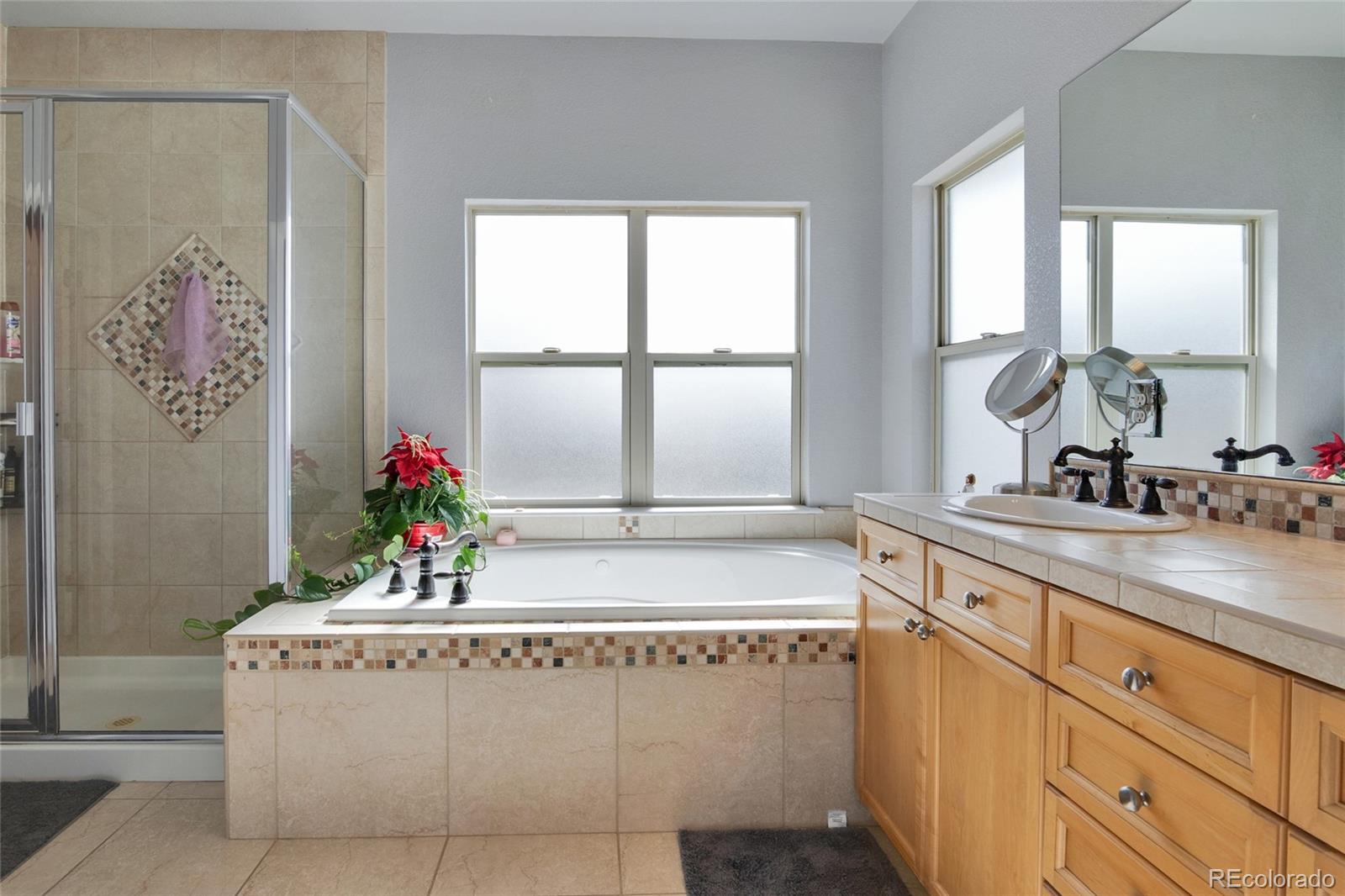 271 Corvette Circle Fort Lupton, CO 80621 - Photo 11 of 39 a bathroom with a tub sink and mirror
