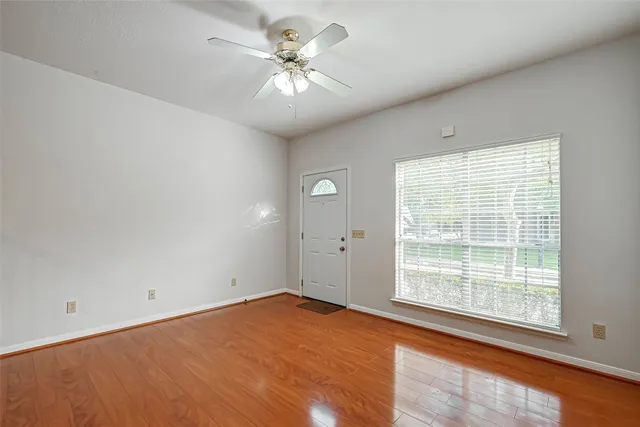 an empty room with a window