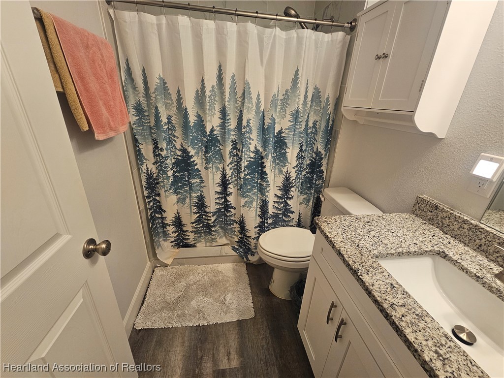 2950 North Sedgewick Road Avon Park, FL 33825 - Photo 10 of 16 a bathroom with a granite countertop sink toilet and shower