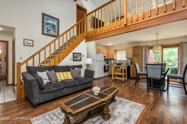 a living room with furniture
