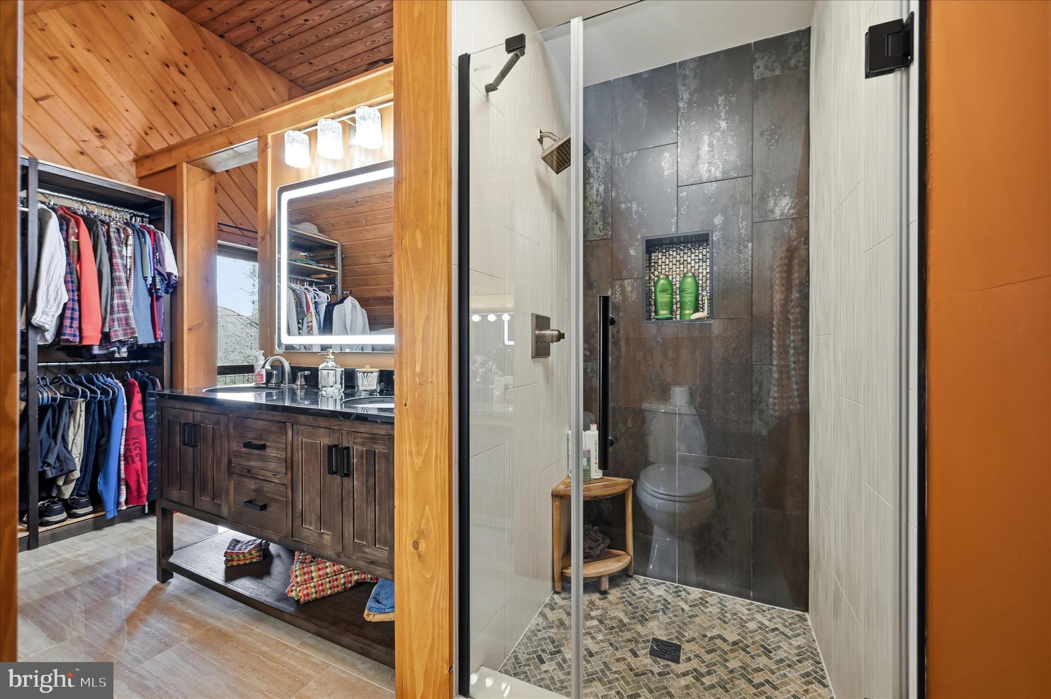 241 Sunset Circle Cross Junction, VA 22625 - Photo 39 of 98 Walk-in shower w/ custom tilework