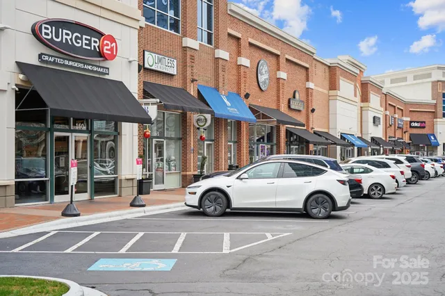 a car parked in front of a building