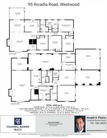 $1,394,999 | 95 Arcadia Road, Westwood, MA 02090