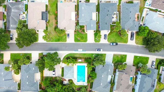 an aerial view of a house