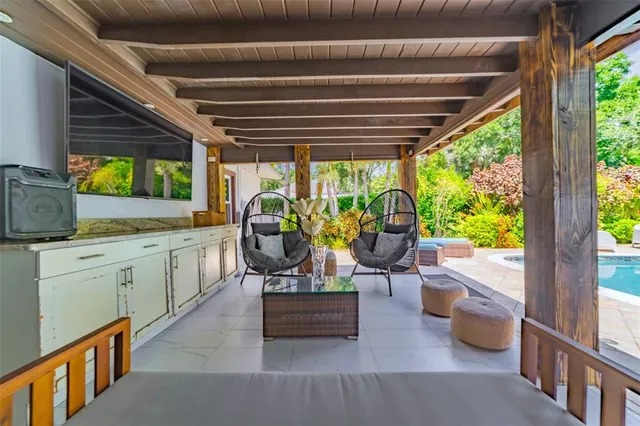 a view of a backyard with a garden