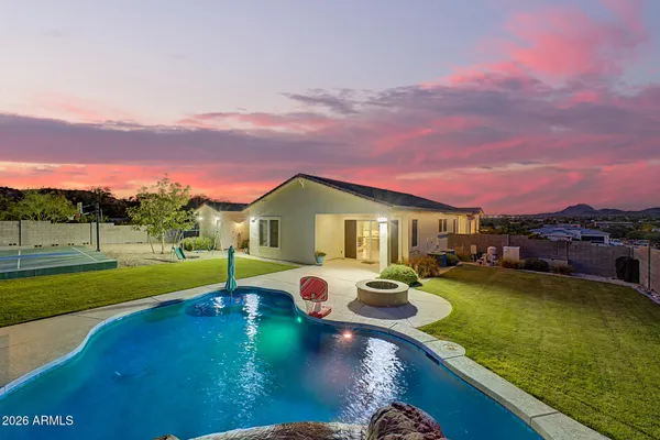 swimming pool with outdoor seating