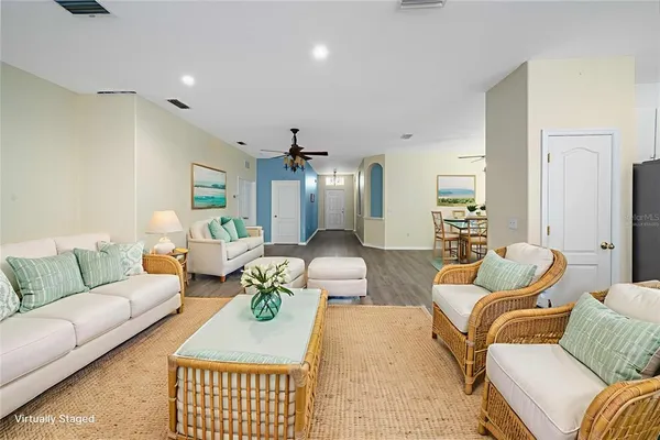 a living room with furniture