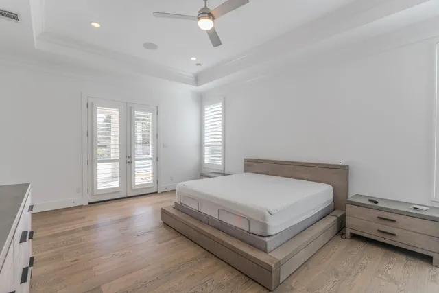 a large room with table and chairs