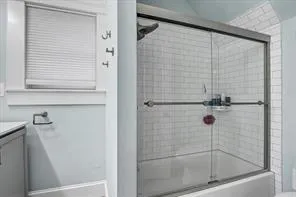 a bathroom with a shower