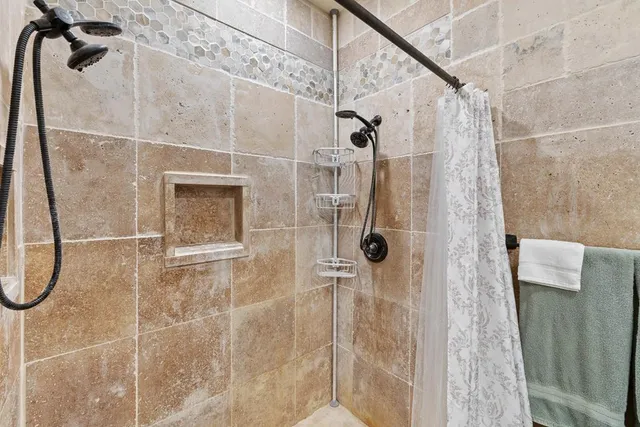 a bathroom with a shower