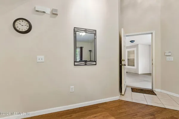 a view of a garden with a tree