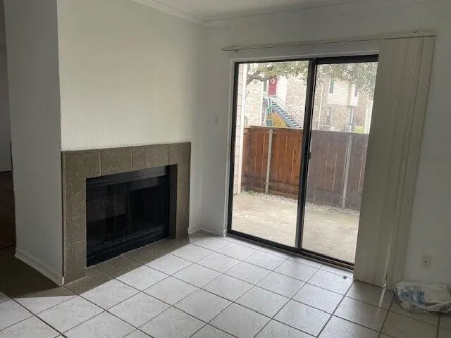 a view of a livingroom with a fireplace