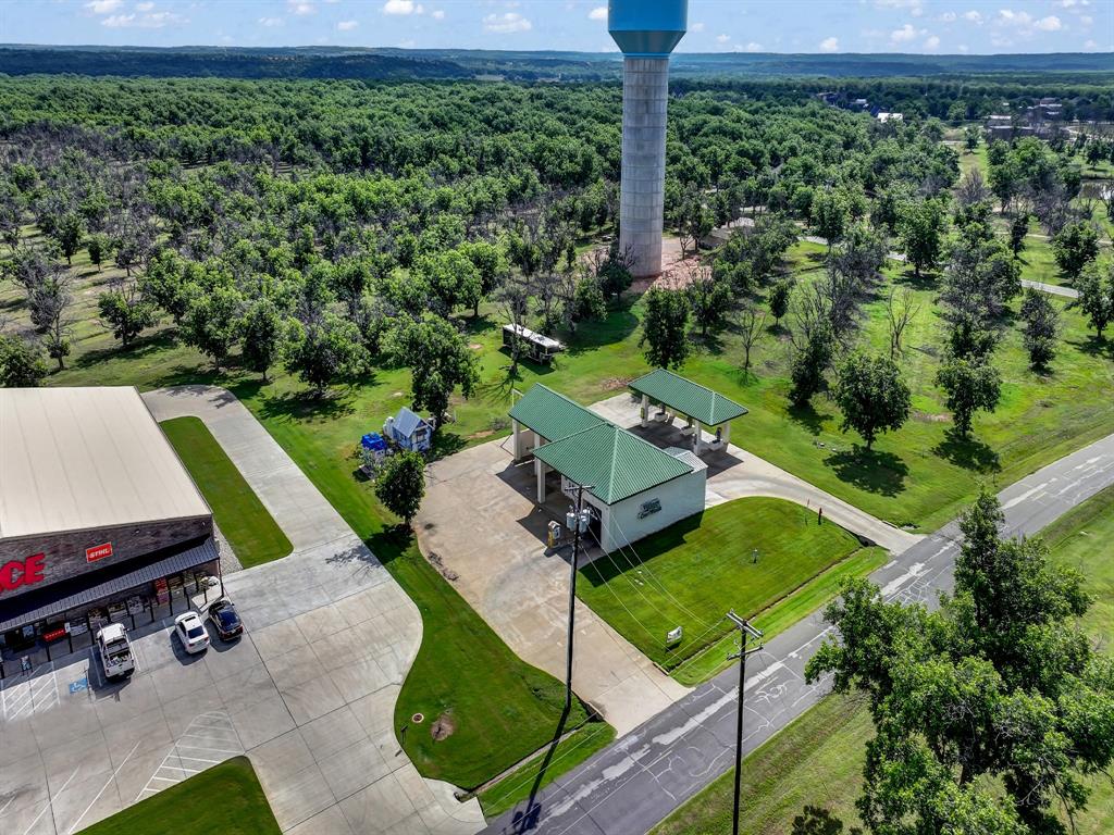 8419 West Landings Road Granbury, TX 76049 - Photo 35 of 39 an aerial view of a garden with lawn chairs