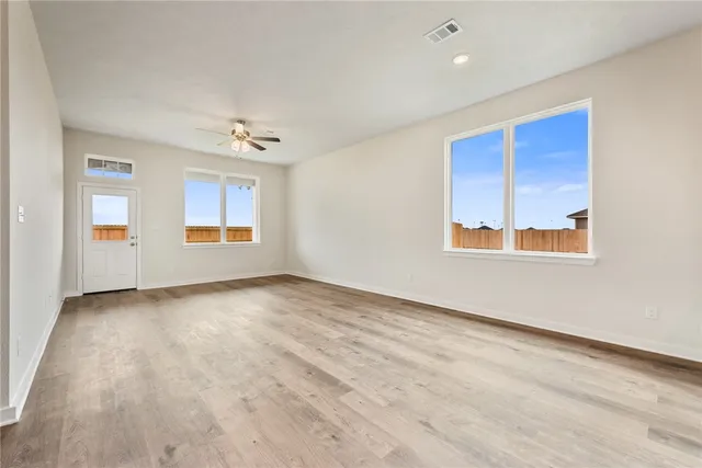 a view of an empty walk in closet