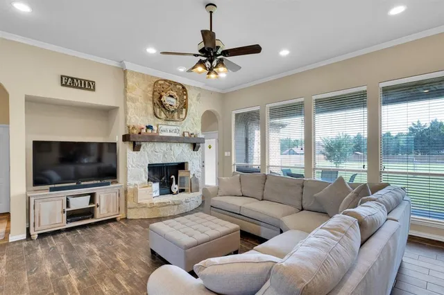 a living room with furniture