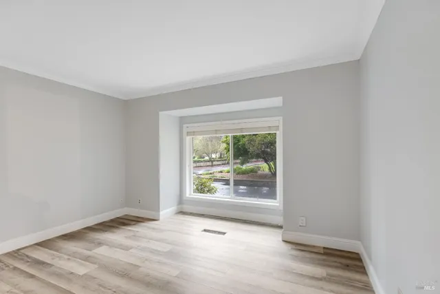 a front view of house with yard and outdoor seating