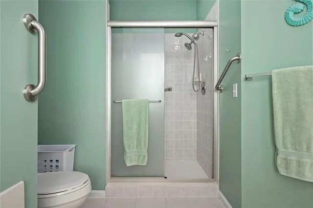 a bathroom with a shower
