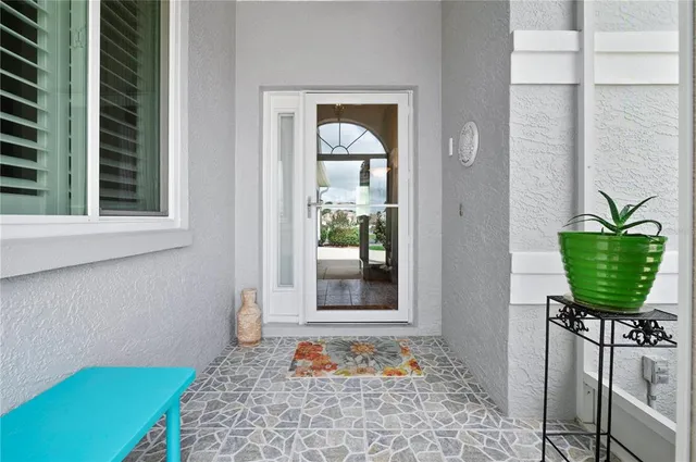 a front view of a house with a window