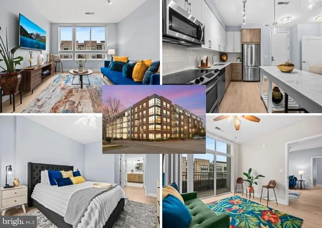 a bedroom with furniture and a view of kitchen