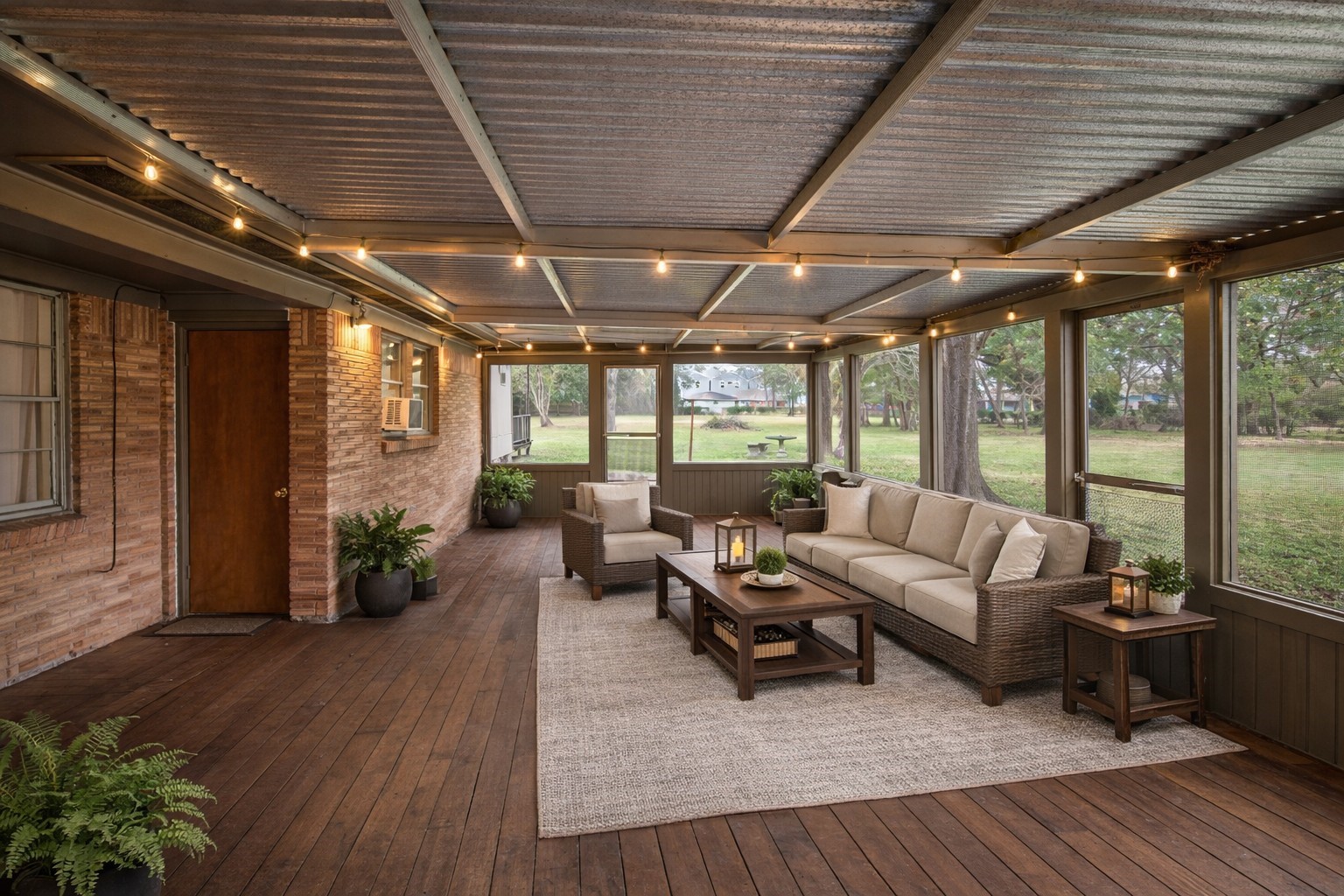 405 Hohldale Street Houston, TX 77091 - Photo 5 of 39 This enhanced photo illustrates the potential of the screened-in porch, a versatile covered space that connects to the outdoors and is well suited for everyday use or entertaining.