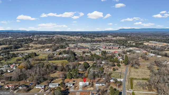 an aerial view of a city