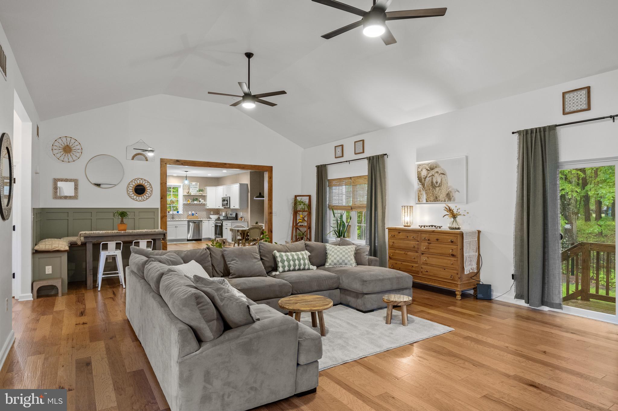 312 Juliustown Road Columbus, NJ 08022 - Photo 9 of 43 a living room with furniture ceiling fan and a wooden floor