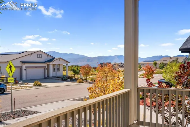 a view of city from a balcony