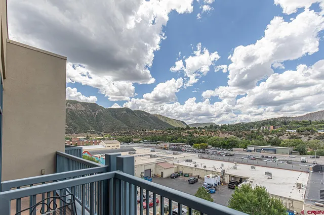 a view of a city from a balcony
