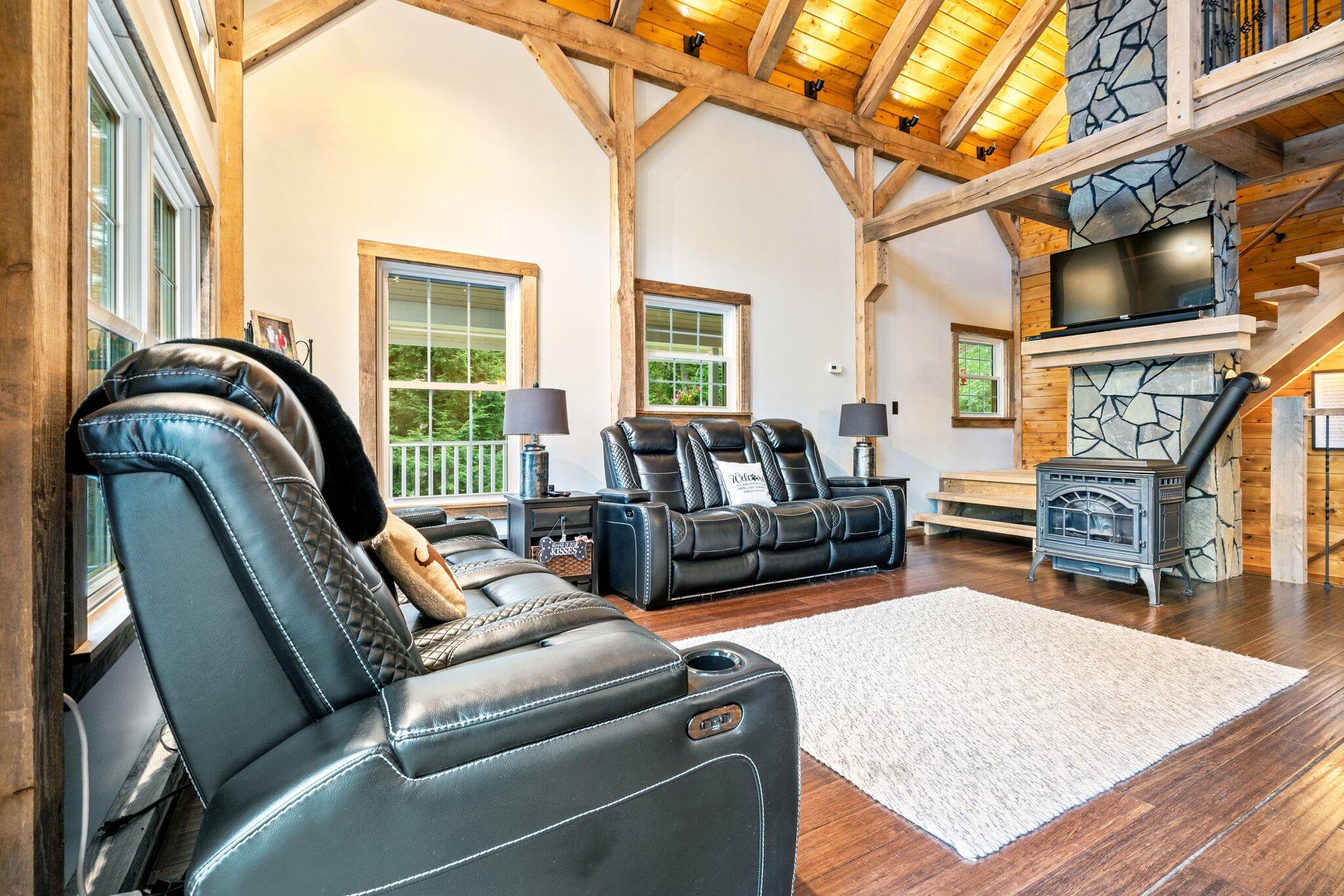 221 Rams Island Road Dover-Foxcroft, ME 04426 - Photo 28 of 75 Living Area with Pellet Stove