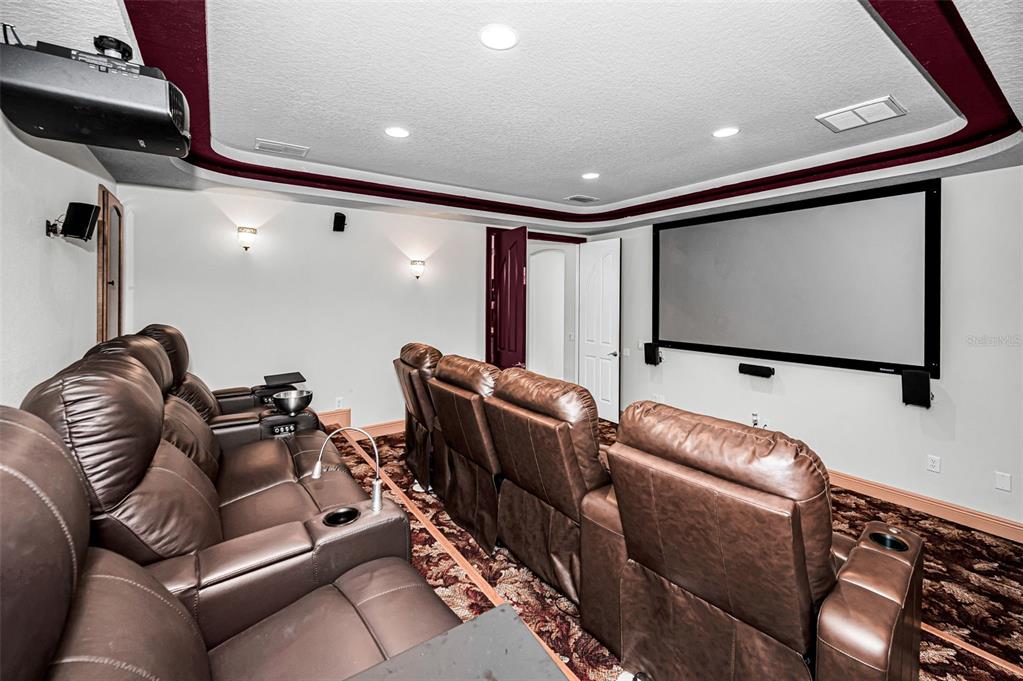 10709 Watula Court New Port Richey, FL 34655 - Photo 42 of 99 a projector room with furniture projector and screen