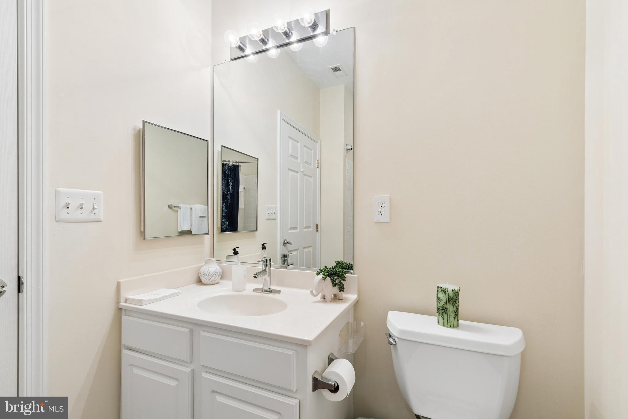 431 Hamlet Club Drive, Unit 102 Edgewater, MD 21037 - Photo 36 of 55 a bathroom with a toilet a sink and mirror