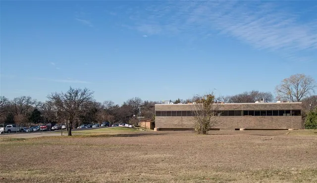 a view of an outdoor space and swimming pool