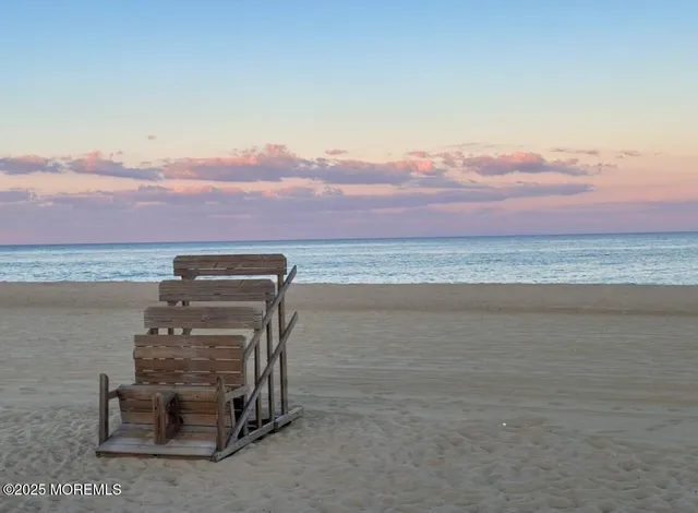 a view of a terrace with sky view