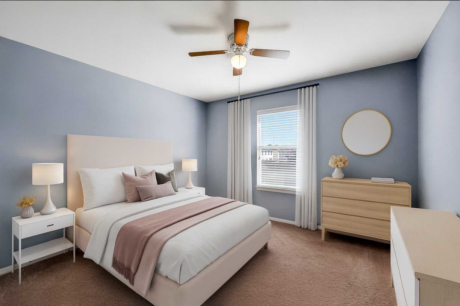 20011 Spring Wreath Lane Cypress, TX 77433 - Photo 31 of 39 Virtually staged secondary bedroom showcasing bright, soothing tones, great natural light, and an easy, cozy layout.