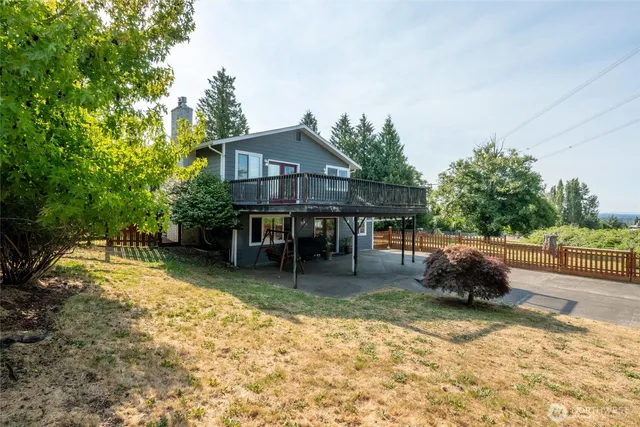 a view of a yard with trees