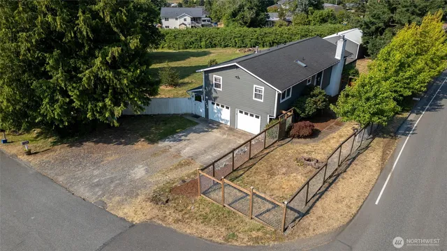 an aerial view of a house