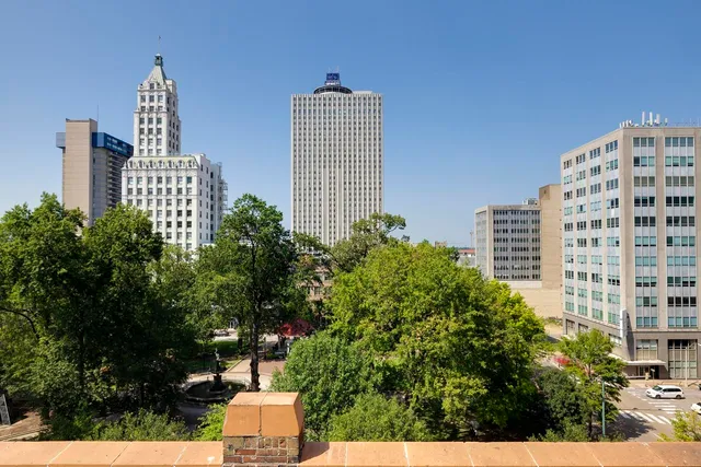 a front view of a building