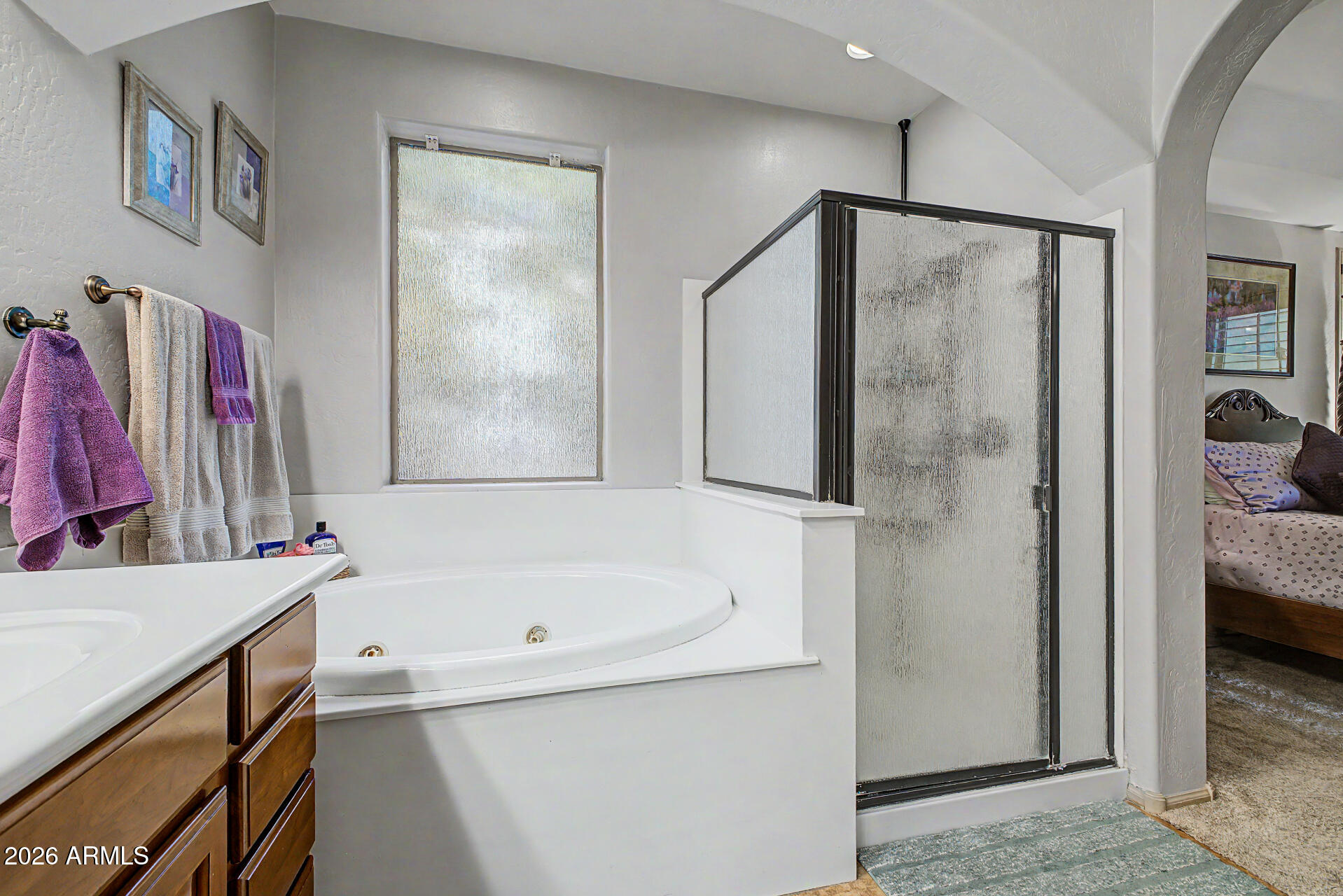 2996 East Agritopia Loop North Gilbert, AZ 85296 - Photo 18 of 73 a bathroom with a bathtub and a shower