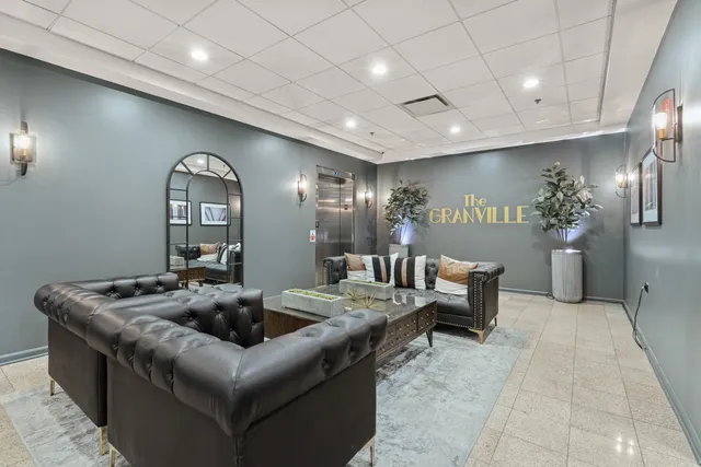 a living room with furniture