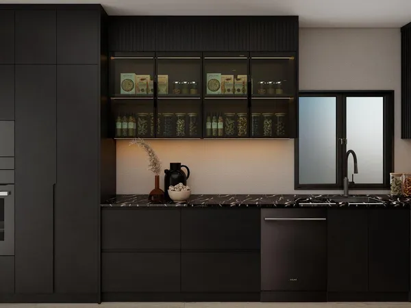 a close view of a mirror and a sink