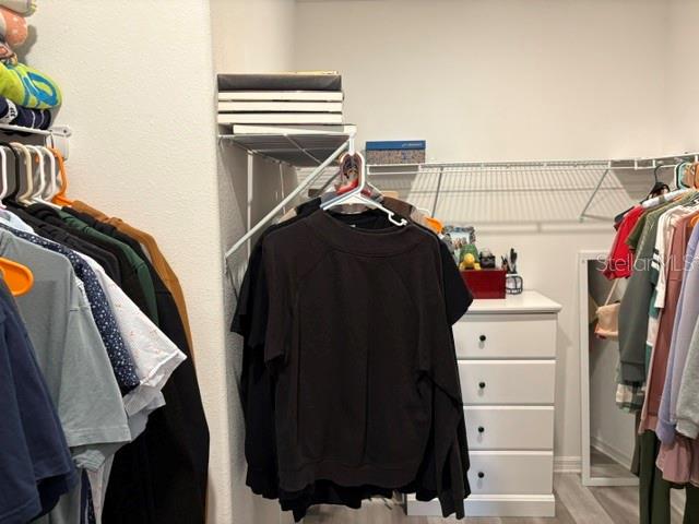 9616 Lemon Drop Loop Sun City Center, FL 33573 - Photo 34 of 48 a view of walk in closet with clothes and shoes