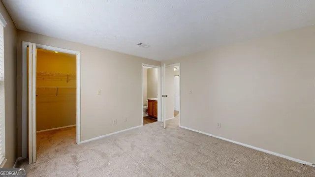 an empty room with a natural light