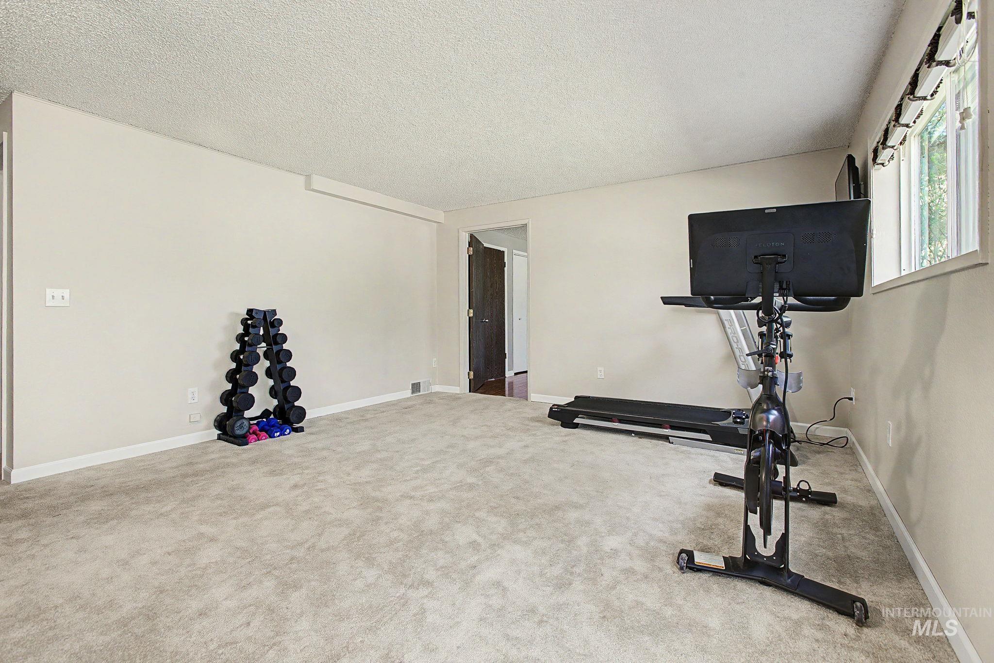 501 Karin Avenue Lewiston, ID 83501 - Photo 33 of 50 Workout room with carpet floors and a textured ceiling