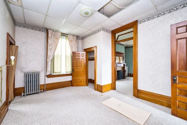 a view of a livingroom with a fireplace