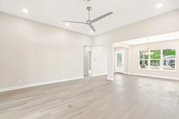 an empty room with a window