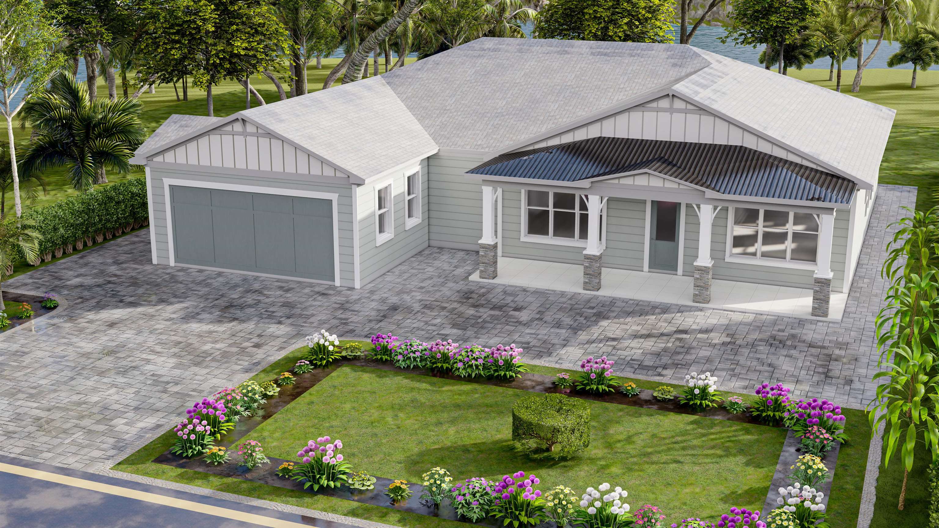 129 16th Street St. Augustine, FL 32080 - Photo 3 of 34 a aerial view of a house with a yard and potted plants